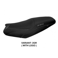 HOUSSE DE SELLE COMPATIBLE  KAWASAKI ZZR 1400 (06-20) MODÈLE BELIZE - Type : CONFORT, Logo : AVEC LOGO, Couleur : GRIS GRIS