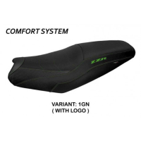 HOUSSE DE SELLE COMPATIBLE  KAWASAKI ZZR 1400 (06-20) MODÈLE BELIZE - Logo : AVEC LOGO, Couleur : BLEU, Type : STANDARD