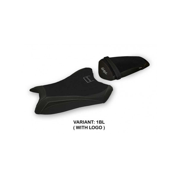 HOUSSE DE SELLE COMPATIBLE  KAWASAKI NINJA ZX 10 R (11-15) MODÈLE INDORE - Logo : AVEC LOGO, Couleur : GRIS GRIS, Type : STANDARD