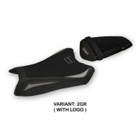 HOUSSE DE SELLE COMPATIBLE  KAWASAKI NINJA ZX 10 R (11-15) MODÈLE INDORE - Logo : AVEC LOGO, Couleur : GRIS GRIS, Type : STANDARD