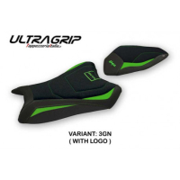 HOUSSE DE SELLE COMPATIBLE  KAWASAKI NINJA ZX 6 R (19-20) MODÈLE TOMAR - Logo : AVEC LOGO, Couleur : VERT, Type : ULTRAGRIP