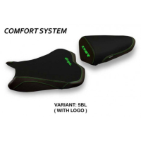 HOUSSE DE SELLE COMPATIBLE  KAWASAKI NINJA ZX 6 R (09-12) MODÈLE GIACARTA 2 - Logo : AVEC LOGO, Couleur : NOIR, Type : CONFORT 