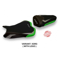 HOUSSE DE SELLE COMPATIBLE KAWASAKI NINJA ZX 6 R (09-12) MODÈLE SANDY SPECIAL CO - Logo : AVEC LOGO, Couleur : VERT GRIS, Type : STANDARD