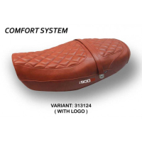 HOUSSE DE SELLE COMPATIBLE KAWASAKI Z 900 RS (18-22) MODÈLE MURCIA - Type : CONFORT, Logo : AVEC LOGO, Couleur : BRIQUE