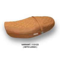 HOUSSE DE SELLE COMPATIBLE KAWASAKI Z 900 RS (18-22) MODÈLE MURCIA - Type : CONFORT, Logo : AVEC LOGO, Couleur : BRIQUE