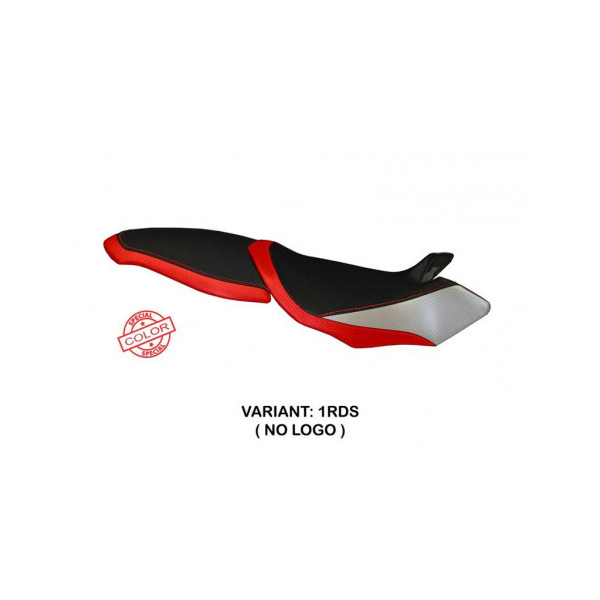 HOUSSE DE SELLE COMPATIBLE MV AGUSTA BRUTALE 990R / 1078RR / 1090RR (07-15) MODÈ - Logo : AVEC LOGO, Couleur : ARGENT ROUGE, Type : STANDARD