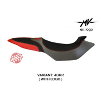 HOUSSE DE SELLE COMPATIBLE  MV AGUSTA BRUTALE 675/800 (12-15) MODÈLE BIELLA SPEC - Logo : AVEC LOGO, Couleur : ROUGE BLANC, Type : STANDARD 