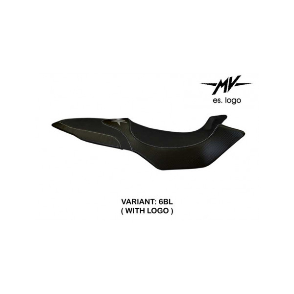 HOUSSE DE SELLE COMPATIBLE  MV AGUSTA BRUTALE 675/800 (12-15) MODÈLE BIELLA 2 - Logo : AVEC LOGO, Couleur : NOIR, Type : STANDARD