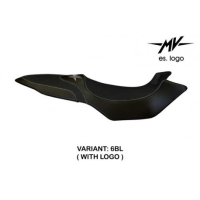 HOUSSE DE SELLE COMPATIBLE  MV AGUSTA BRUTALE 675/800 (12-15) MODÈLE BIELLA 2 - Type : STANDARD, Logo : AVEC LOGO, Couleur : ARGENT 