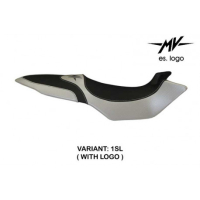 HOUSSE DE SELLE COMPATIBLE  MV AGUSTA BRUTALE 675/800 (12-15) MODÈLE BIELLA 2 - Type : STANDARD, Logo : AVEC LOGO, Couleur : ARGENT