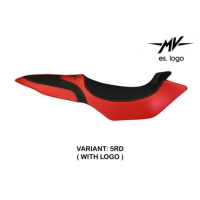 HOUSSE DE SELLE COMPATIBLE  MV AGUSTA BRUTALE 675/800 (12-15) MODÈLE BIELLA 2 - Logo : AVEC LOGO, Couleur : BLANC, Type : STANDARD