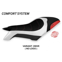 HOUSSE DE SELLE COMPATIBLE MV AGUSTA DRAGSTER 800 (19-22) MODÈLE DOBRICA SPECIAL - Type : CONFORT, Logo : AVEC LOGO, Couleur : BLANC ROUGE