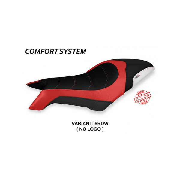 HOUSSE DE SELLE COMPATIBLE MV AGUSTA DRAGSTER 800 (19-22) MODÈLE DOBRICA SPECIAL - Type : CONFORT, Logo : AVEC LOGO, Couleur : ARGENT ROUGE