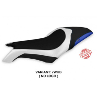 HOUSSE DE SELLE COMPATIBLE MV AGUSTA DRAGSTER 800 (19-22) MODÈLE LAPOVO SPECIAL - Logo : AVEC LOGO, Couleur : BLANC BLEU, Type : ULTRAGRIP