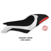 HOUSSE DE SELLE COMPATIBLE MV AGUSTA DRAGSTER 800 (19-22) MODÈLE LAPOVO SPECIAL - Logo : AVEC LOGO, Couleur : BLANC BLEU, Type : ULTRAGRIP