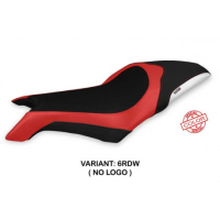 HOUSSE DE SELLE COMPATIBLE MV AGUSTA DRAGSTER 800 (19-22) MODÈLE LAPOVO SPECIAL - Logo : AVEC LOGO, Type : ULTRAGRIP, Couleur : BLANC ROUGE 
