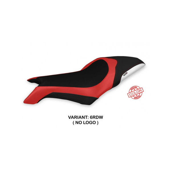 HOUSSE DE SELLE COMPATIBLE MV AGUSTA DRAGSTER 800 (19-22) MODÈLE LAPOVO SPECIAL - Logo : AVEC LOGO, Type : ULTRAGRIP, Couleur : BLANC ROUGE