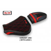 HOUSSE DE SELLE COMPATIBLE MV AGUSTA F4 (10-20) MODÈLE LENDORF VELVET - Type : STANDARD, Logo : AVEC LOGO, Couleur : GRIS GRIS