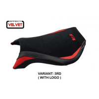 HOUSSE DE SELLE COMPATIBLE MV AGUSTA F4 (99-09) MODÈLE NATORI VELVET - Type : STANDARD, Logo : AVEC LOGO, Couleur : ARGENT 