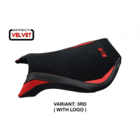 HOUSSE DE SELLE COMPATIBLE MV AGUSTA F4 (99-09) MODÈLE NATORI VELVET - Logo : AVEC LOGO, Couleur : BLANC, Type : STANDARD 