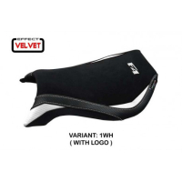 HOUSSE DE SELLE COMPATIBLE MV AGUSTA F4 (99-09) MODÈLE NATORI VELVET - Couleur : BLANC, Type : STANDARD, Logo : AVEC LOGO
