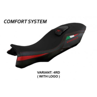 HOUSSE DE SELLE COMPATIBLE MV AGUSTA STRADALE 800 (15-17) MODÈLE LOEI - Logo : AVEC LOGO, Couleur : NOIR, Type : CONFORT