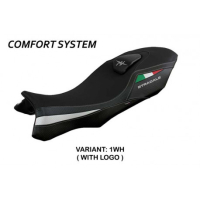 HOUSSE DE SELLE COMPATIBLE MV AGUSTA STRADALE 800 (15-17) MODÈLE LOEI - Couleur : BLANC, Type : CONFORT, Logo : AVEC LOGO