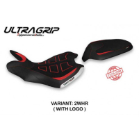 HOUSSE DE SELLE COMPATIBLE  MV AGUSTA TURISMO VELOCE (21-22) MODÈLE ZUATA SPECIA - Logo : AVEC LOGO, Type : ULTRAGRIP, Couleur : ROUGE GRIS
