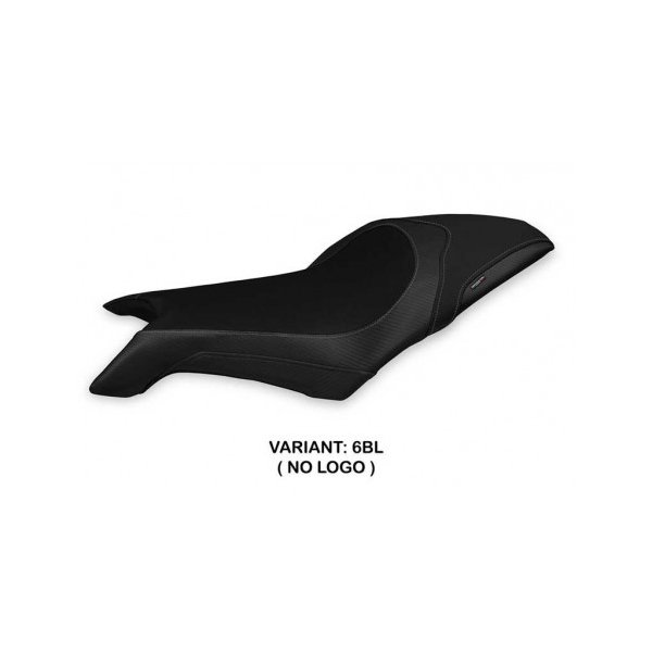 HOUSSE DE SELLE COMPATIBLE MV AGUSTA DRAGSTER 800 (19-22) MODÈLE LAPOVO 2 - Logo : AVEC LOGO, Couleur : NOIR, Type : STANDARD