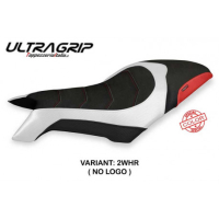 HOUSSE DE SELLE COMPATIBLE MV AGUSTA DRAGSTER 800 (19-22) MODÈLE SVALIAVA SPECIA - Logo : AVEC LOGO, Couleur : ARGENT ROUGE, Type : ULTRAGRIP