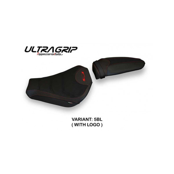 HOUSSE DE SELLE COMPATIBLE MV AGUSTA F3 (12-22) MODÈLE SAVAR 1 - Couleur : ROUGE, Logo : AVEC LOGO, Type : ULTRAGRIP