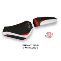 HOUSSE DE SELLE COMPATIBLE  MV AGUSTA F3 (12-22) MODÈLE TIRANA SPECIAL COLOR - Type : STANDARD, Logo : AVEC LOGO, Couleur : ROUGE ARGENT