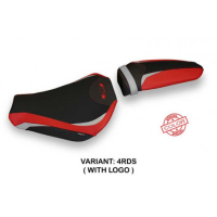 HOUSSE DE SELLE COMPATIBLE  MV AGUSTA F3 (12-22) MODÈLE TIRANA SPECIAL COLOR - Logo : AVEC LOGO, Couleur : BLANC ROUGE, Type : STANDARD