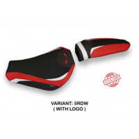 HOUSSE DE SELLE COMPATIBLE  MV AGUSTA F3 (12-22) MODÈLE TIRANA SPECIAL COLOR - Logo : AVEC LOGO, Couleur : BLANC ROUGE, Type : STANDARD