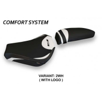 HOUSSE DE SELLE COMPATIBLE MV AGUSTA F4 (10-20) MODÈLE AVEZZANO 1 - Logo : AVEC LOGO, Couleur : ARGENT, Type : CONFORT