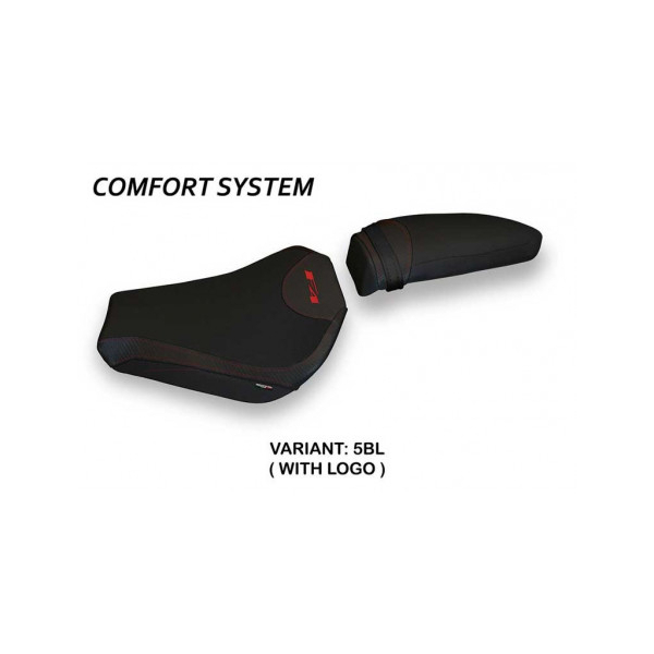 HOUSSE DE SELLE COMPATIBLE MV AGUSTA F4 (10-20) MODÈLE AVEZZANO 1 - Logo : AVEC LOGO, Couleur : BLANC, Type : CONFORT