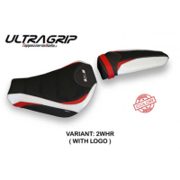 HOUSSE DE SELLE COMPATIBLE MV AGUSTA F4 (10-20) MODÈLE SATURNIA SPECIAL COLOR - Logo : AVEC LOGO, Couleur : BLANC ROUGE, Type : ULTRAGRIP