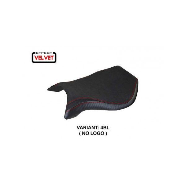 HOUSSE DE SELLE COMPATIBLE MV AGUSTA F4 (99-09) MODÈLE LAILA VELVET - Couleur : NOIR, Type : STANDARD, Logo : AVEC LOGO
