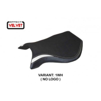 HOUSSE DE SELLE COMPATIBLE MV AGUSTA F4 (99-09) MODÈLE LAILA VELVET - Couleur : BLANC, Type : STANDARD, Logo : AVEC LOGO