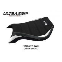 HOUSSE DE SELLE COMPATIBLE  MV AGUSTA F4 (99-09) - MODÈLE YUZA - Couleur : BLANC, Logo : AVEC LOGO, Type : ULTRAGRIP