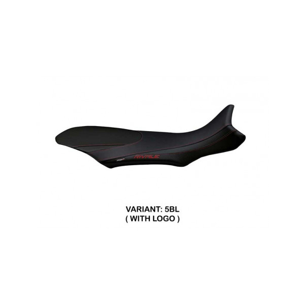 HOUSSE DE SELLE COMPATIBLE  MV AGUSTA RIVALE 800 (13-18) MODÈLE SORRENTO 2 - Logo : AVEC LOGO, Couleur : NOIR, Type : STANDARD