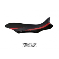 HOUSSE DE SELLE COMPATIBLE  MV AGUSTA RIVALE 800 (13-18) MODÈLE SORRENTO 2 - Logo : AVEC LOGO, Couleur : NOIR, Type : STANDARD