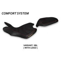 HOUSSE DE SELLE COMPATIBLE  MV AGUSTA TURISMO VELOCE (21-22) MODÈLE LINDT - Logo : AVEC LOGO, Couleur : NOIR, Type : CONFORT 