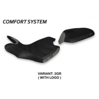HOUSSE DE SELLE COMPATIBLE  MV AGUSTA TURISMO VELOCE (21-22) MODÈLE LINDT - Logo : AVEC LOGO, Couleur : NOIR, Type : CONFORT