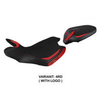 HOUSSE DE SELLE COMPATIBLE MV AGUSTA TURISMO VELOCE (14-20) MODÈLE SAHARA - Logo : AVEC LOGO, Couleur : NOIR, Type : CONFORT