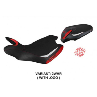 HOUSSE DE SELLE COMPATIBLE MV AGUSTA TURISMO VELOCE (14-20) MODÈLE SAHARA SPECIA - Logo : AVEC LOGO, Couleur : ROUGE GRIS, Type : CONFORT