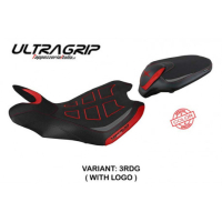 HOUSSE DE SELLE COMPATIBLE MV AGUSTA TURISMO VELOCE (14-20) MODÈLE SAHARA SPECIA - Logo : AVEC LOGO, Couleur : ROUGE GRIS, Type : STANDARD