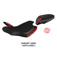 HOUSSE DE SELLE COMPATIBLE MV AGUSTA TURISMO VELOCE (14-20) MODÈLE SAHARA SPECIA - Logo : AVEC LOGO, Type : ULTRAGRIP, Couleur : ROUGE GRIS