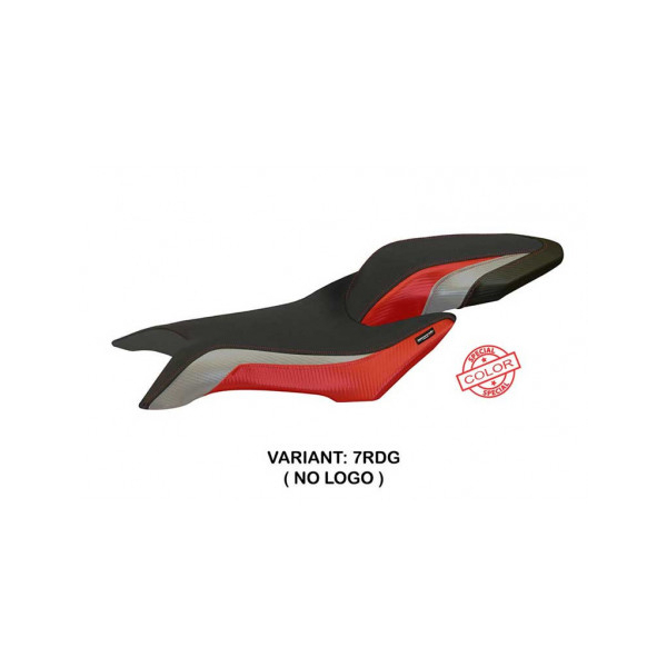HOUSSE DE SELLE COMPATIBLE  MV AGUSTA BRUTALE 800 (16-22) MODÈLE ZURICH SPECIAL - Logo : AVEC LOGO, Couleur : ROUGE GRIS, Type : STANDARD