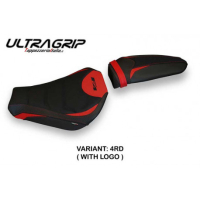 HOUSSE DE SELLE COMPATIBLE MV AGUSTA F4 (10-20) MODÈLE SATURNIA 1 - Logo : AVEC LOGO, Couleur : ARGENT, Type : ULTRAGRIP